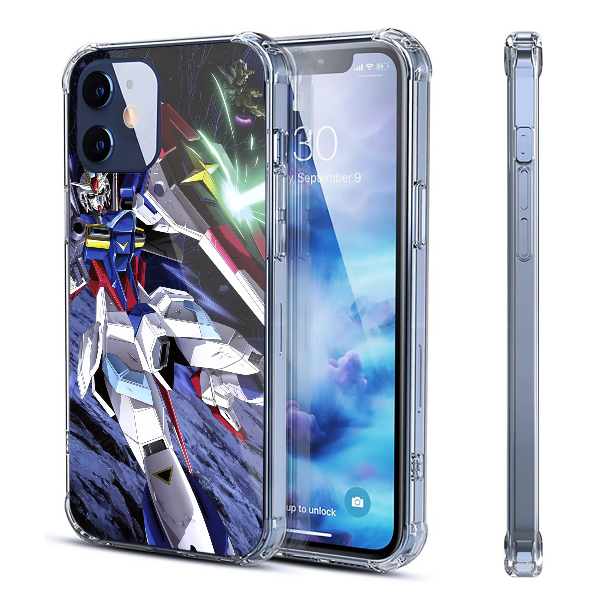 （画像用） 機動戦士ガンダム Mobile Suit Gundam 【iPhone 12シリーズ対応】透明スマホケース（クリアソフトケース）